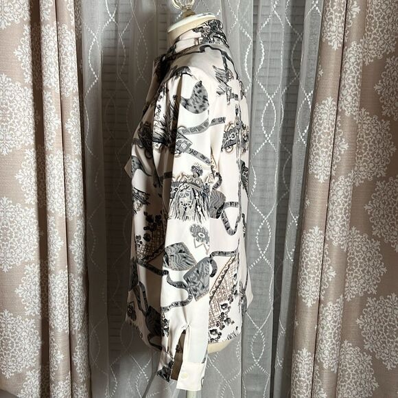 ALFRED DUNNER Petite Long Sleeve Print Blouse Size 10P - Picture 4 of 9